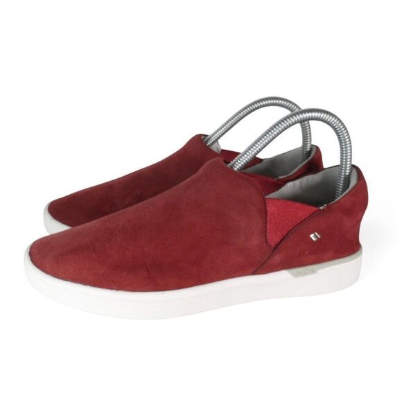 Kizik Paris Suede Slip-on Casual Everyday Handsfree Sneakers 'Maroon' Women's 6 - Picture 2 of 11